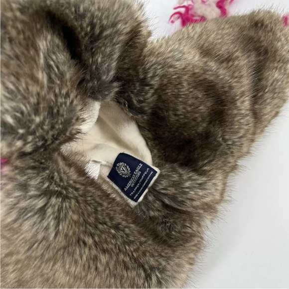 American Eagle Trapper Hat Pink Blue Wool Alpaca Knit Faux Fur Lined Tassels - Picture 9 of 12